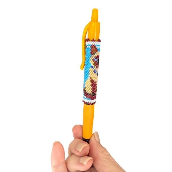 Hand crafted beaded Siamese cat pen wrap brick stitch  G2 Pilot Pen - removable - Picture 10 of 12